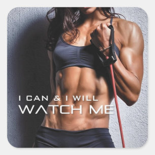 Motivaitonale fitness Gym Vierkante Sticker