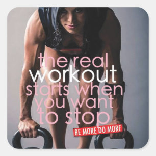 Motivaitonale fitness Gym Vierkante Sticker