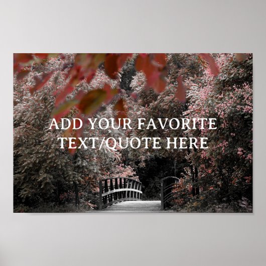Motivatie Aangepaste Tekst Poster Bomen & Brug (Voorkant)