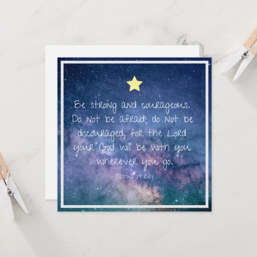 Motivatie Aanmoedigend Bijbelcitaat van de Schrift Kaart (Voorkant / Achterkant in situ)