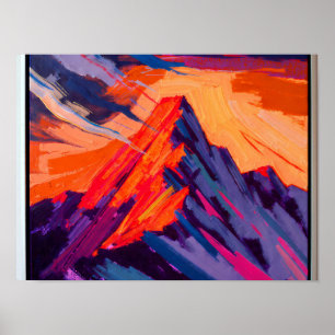 Motivatie Abstract Landschap: Summit Ascend Poster