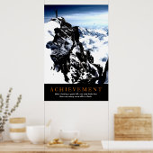 Motivatie Achievement Mountainer aan de top Poster (Keuken)