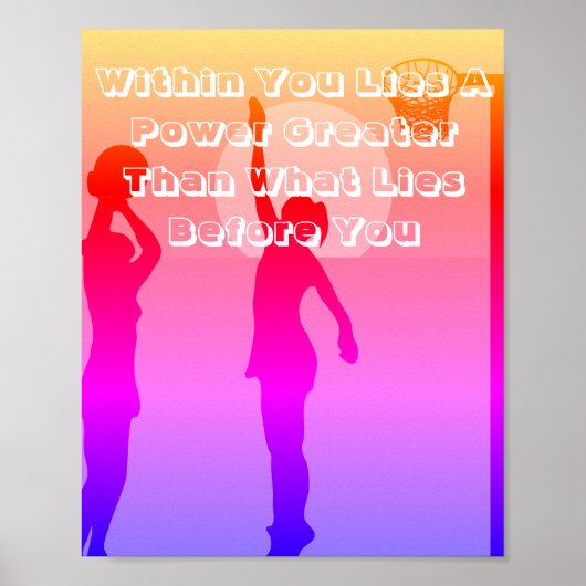 Motivatie Afbeelding Netball Quote Poster (Voorkant)