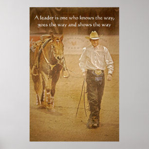 Motivatie afdruk cowboy and Horse Leadership Poster