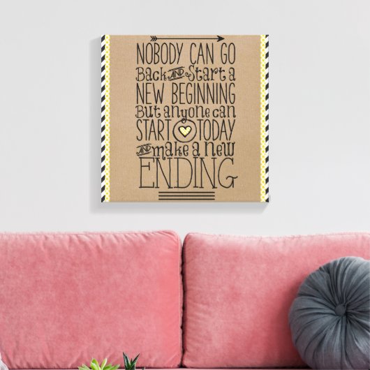 Motivatie afdrukken: nieuw begin canvas afdruk (Insitu (Woonkamer))