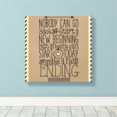 Motivatie afdrukken: nieuw begin canvas afdruk (Insitu (Houten vloer))