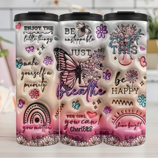 Motivatie affirmaties: Glossy Self-Care Thermosbeker