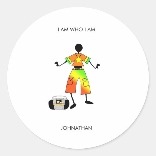 Motivatie, Afrikaans Geweldige kunstfeest Ronde Sticker (Voorkant)