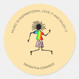 Motivatie, Afrikaanse kunst Geweldige Happy Dancer Ronde Sticker