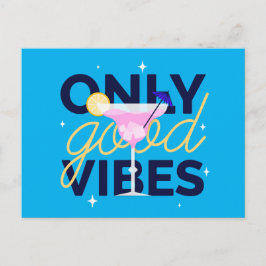 Motivatie alleen maar goede vibes cocktail uitnodiging briefkaart