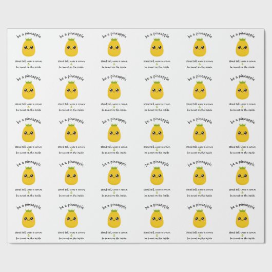 Motivatie ananas cadeaupapier (Vlak)