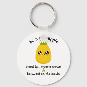 Motivatie ananas sleutelhanger