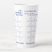 Motivatie Autisme Expressie, Blauwe Jigsaw Puzzel Latte Mok (Voorkant)