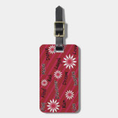 Motivatie bagagelabel van roze en witte bloem (Voorkant verticaal)