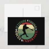 Motivatie baseball team waarden briefkaart (Voorkant / Achterkant)