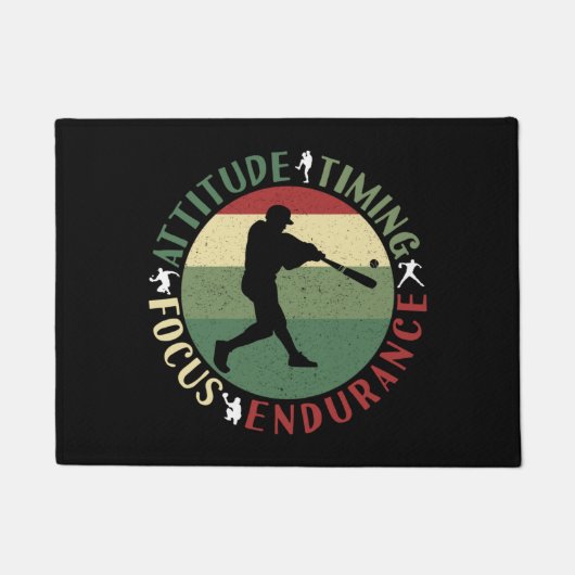 Motivatie baseball team waarden deurmat (Voorkant)