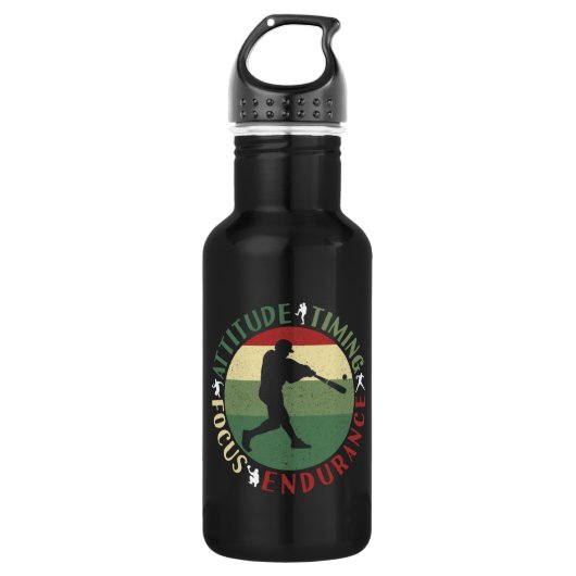 Motivatie baseball team waarden waterfles  (Voorkant)