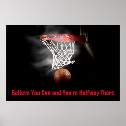 Motivatie basketbal geloof poster (Voorkant)