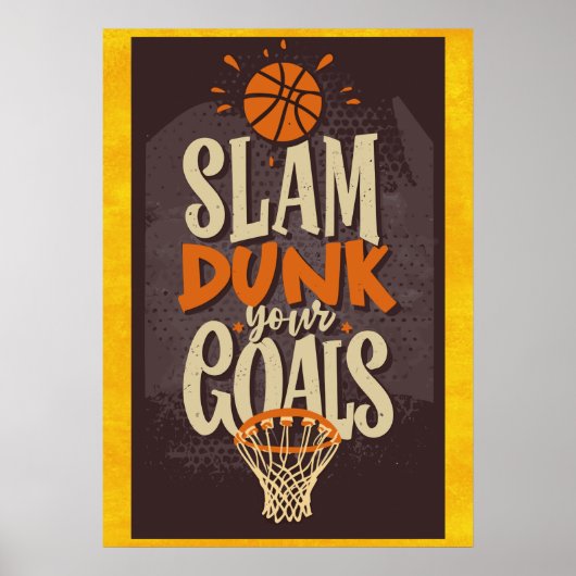 Motivatie Basketbal Poster (Voorkant)