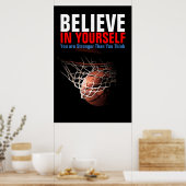 Motivatie Basketball Geloof in jezelf Poster (Keuken)