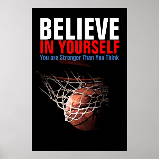 Motivatie Basketball Geloof in jezelf Poster (Voorkant)