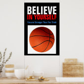 Motivatie Basketball Geloof in jezelf Poster (Keuken)