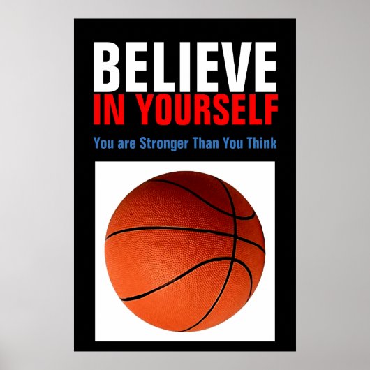 Motivatie Basketball Geloof in jezelf Poster (Voorkant)