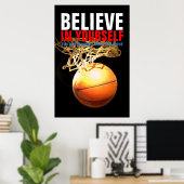 Motivatie Basketball Geloof in jezelf Poster (Thuiskantoor)