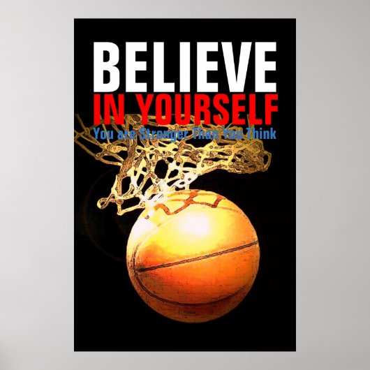 Motivatie Basketball Geloof in jezelf Poster (Voorkant)