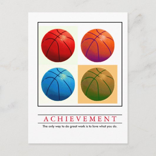Motivatie Basketball Pop kunst bereiken Briefkaart (Voorkant)
