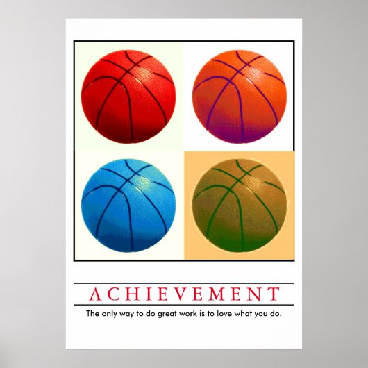 Motivatie Basketball Pop kunst bereiken Poster (Voorkant)