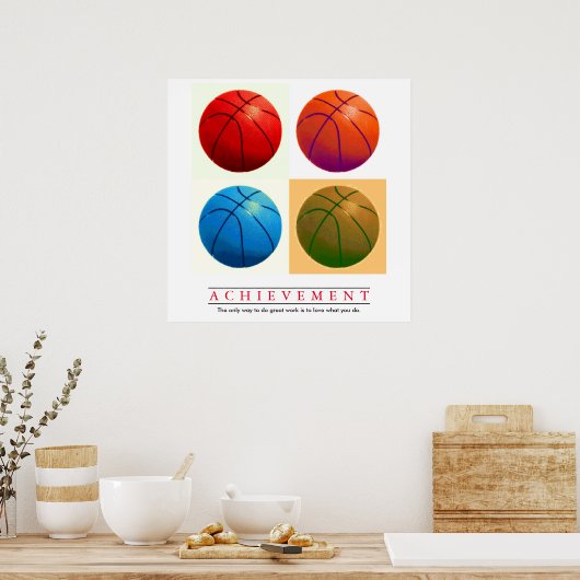 Motivatie Basketball Pop kunst bereiken Poster (Keuken)