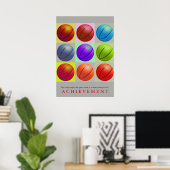 Motivatie Basketball Pop kunst bereiken Poster (Thuiskantoor)