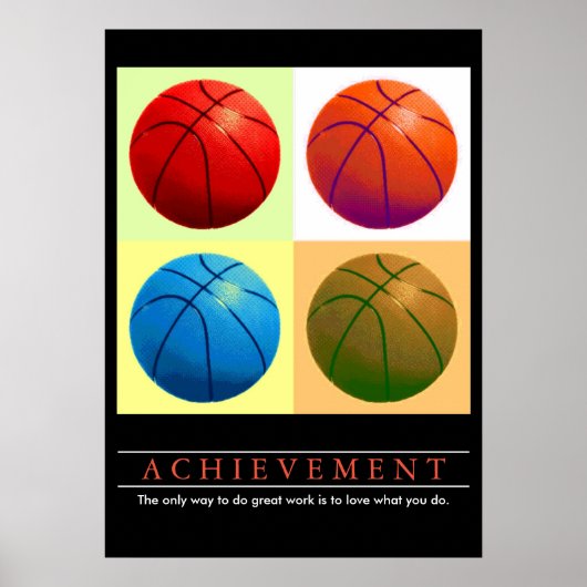 Motivatie Basketball Pop kunst bereiken Poster (Voorkant)
