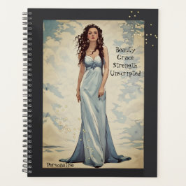 Motivatie Beauty Strength Quote Grijs Dagboek Planner