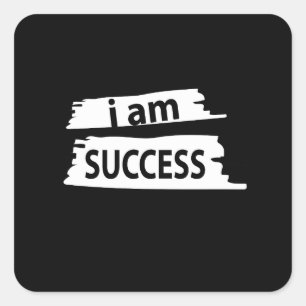Motivatie ben ik succes Motivatie Vierkante Sticker