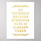 Motivatie ben je eigen prijsopgave Gold Folie Afdrukken (Voorkant)