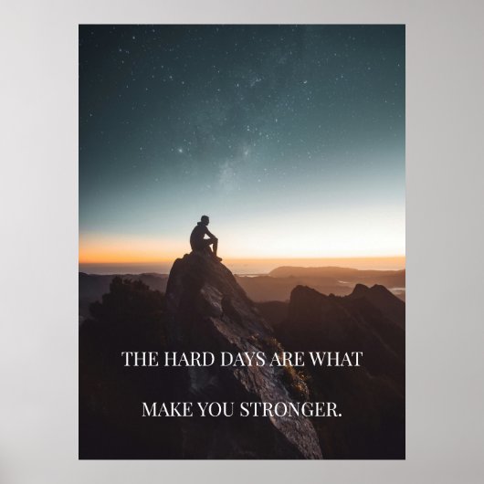 Motivatie berg lucht poster (Voorkant)