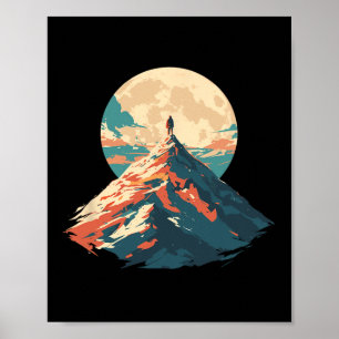 Motivatie Bergtop Klimmen Design - Natuur Poster