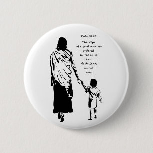 Motivatie Bijbelscriptie Psalm Quote Ronde Button 5,7 Cm