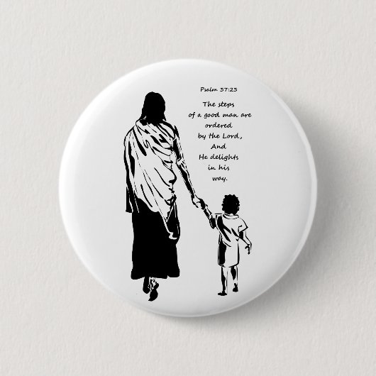 Motivatie Bijbelscriptie Psalm Quote Ronde Button 5,7 Cm (Voorkant)