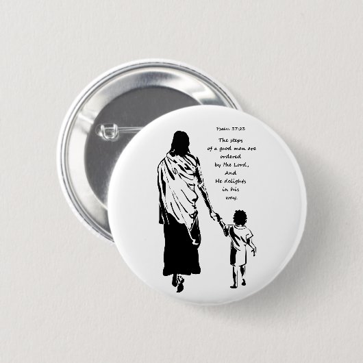 Motivatie Bijbelscriptie Psalm Quote Ronde Button 5,7 Cm (Voorkant /achterkant)