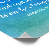 Motivatie Bijbelse blauwe Waterverf Ombre Poster (Hoek)
