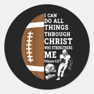 Motivatie Bijbelse Christelijke cadeautjes Footbal Ronde Sticker