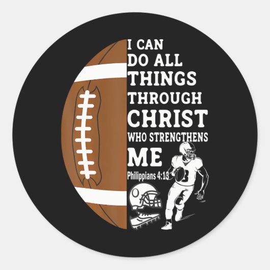 Motivatie Bijbelse Christelijke cadeautjes Footbal Ronde Sticker (Voorkant)