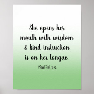 Motivatie Bijbelse Verse Sage Green Ombre Poster