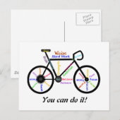 Motivatie bike, Cycle, Biking Je kunt het doen! Briefkaart (Voorkant / Achterkant)