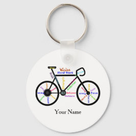 Motivatie bike, Cycle, Biking Sport Aangepaste naa Sleutelhanger