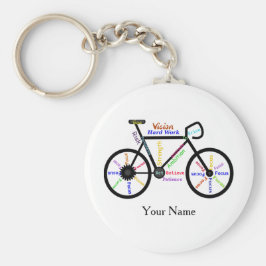 Motivatie bike, Cycle, Biking Sport Aangepaste naa Sleutelhanger
