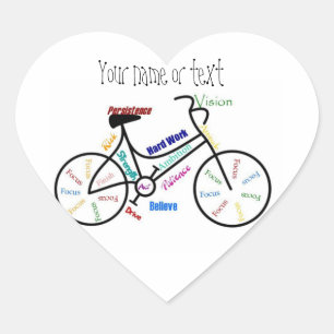 Motivatie bike, fiets, fietsen, sport, hobby hart sticker